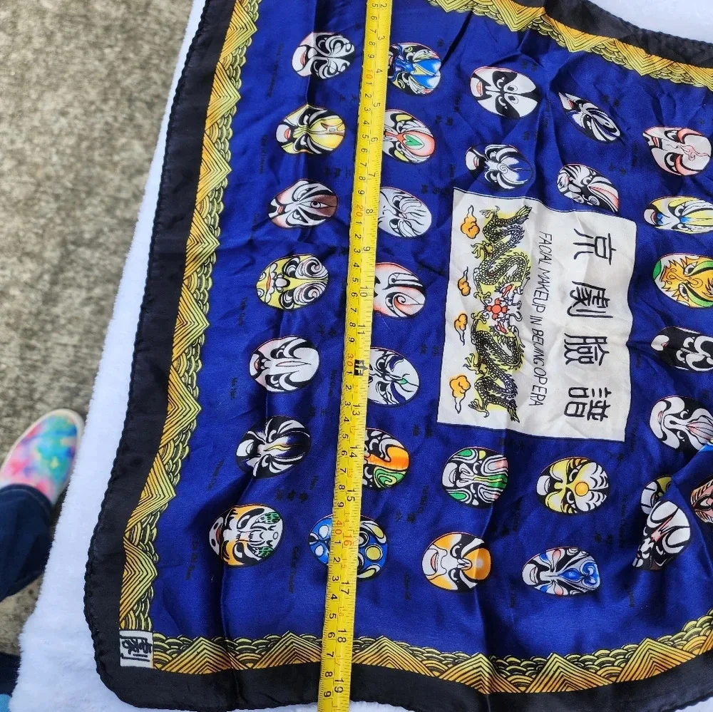 Rare Beijing Opera Facial make up Silk‎ scarf